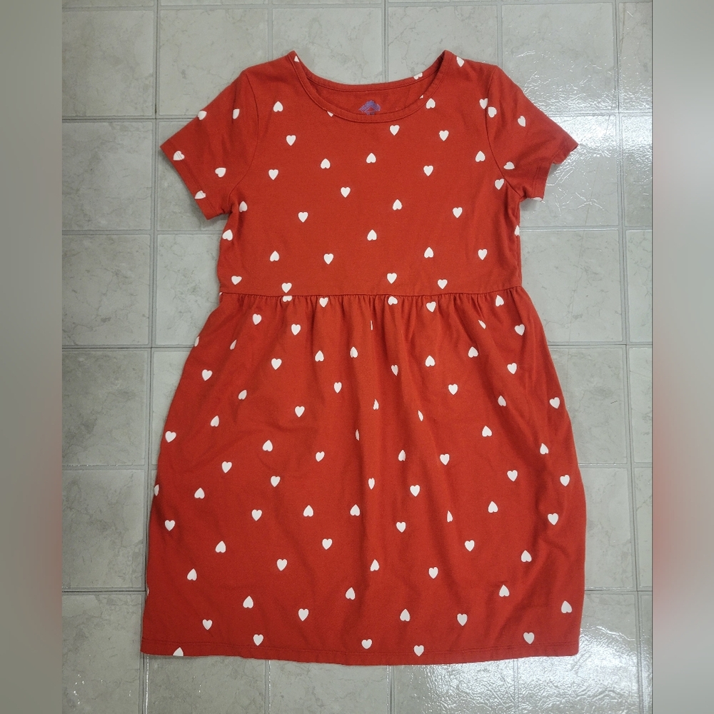 Girls Red With White Hearts Thereabouts Dress Size XL 16